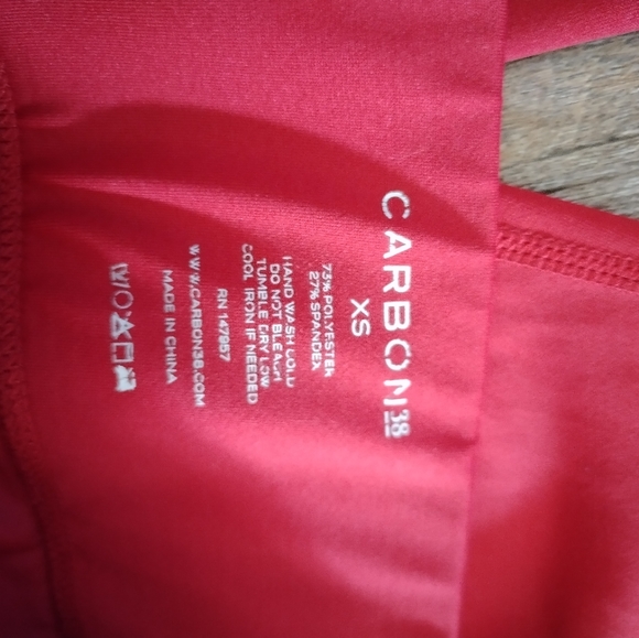 Carbon38 Womens XS Red Crochet Side Seam High Waisted Leggings - Picture 10 of 11